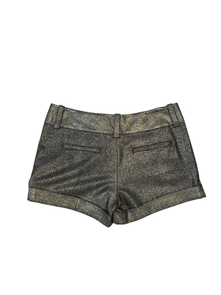 metallic cuffed shorts