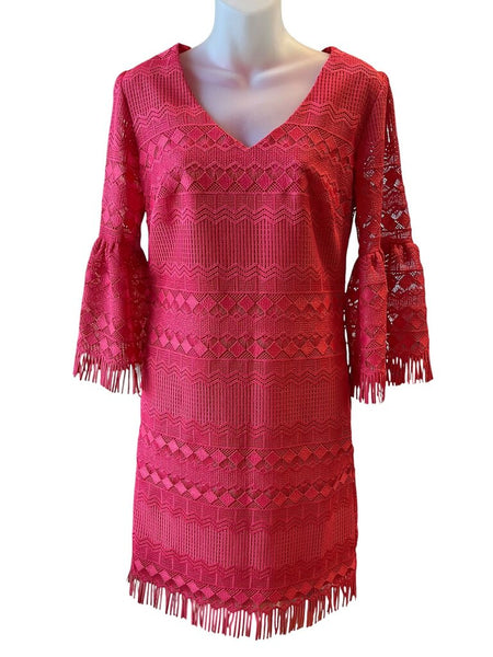 lace fringe trim dress