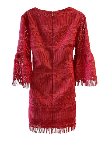 lace fringe trim dress