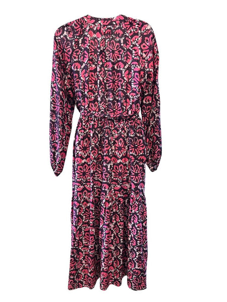 v neck long sleeve dress