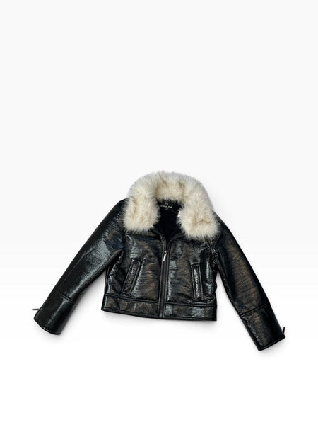 vegan leather/faux fur